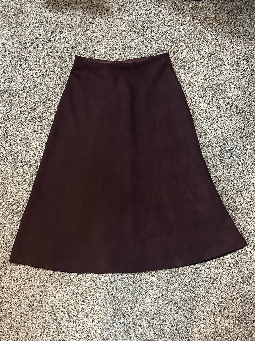 Classic A-Line Midi Skirt in Deep Burgundy